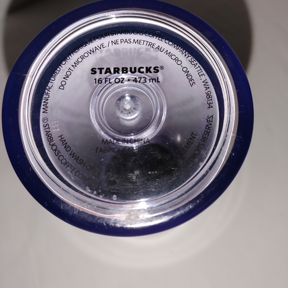 Starbucks Red White Striped Christmas Travel Mug Cup Tumbler 16 Oz Plastic - Picture 3 of 4